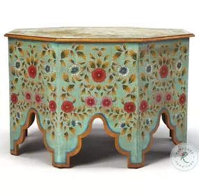 Priya Green Hand Painted Coffee Table
