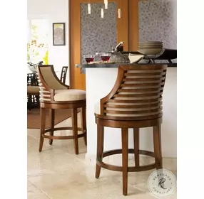 Ocean Club Bimini Sand Cabana Swivel Counter Height Stool