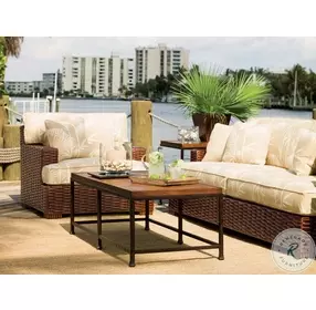 Ocean Club Sun Drenched Sienna And deep dark mocha Reef Cocktail Table