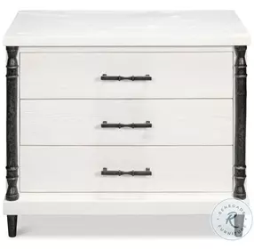 Elegance White 3 Drawer 34" Nightstand