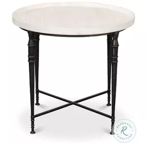 Nathaniel Elegance Antique Black And Off White Side Table