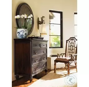 Royal Kahala Woven Rattan And Dark Coffee Brown Bottega Dressing Chest