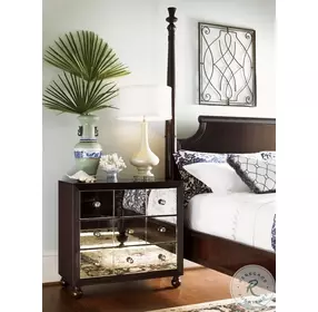 Royal Kahala Dark Coffee Starlight Mirrored Nightstand