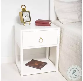 Lark White Large End Table