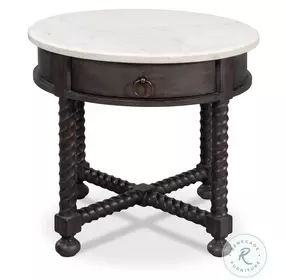 Barley Brown And White Marble Side Table