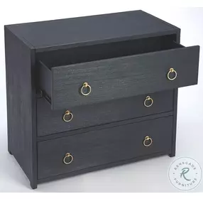 Lark Navy Blue 3 Drawer 34" Nightstand