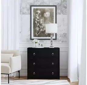 Lark Black 34" Rectangular 3 Drawer Dresser