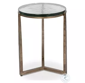 Dorsey Aged Brass 17" Round Side Table