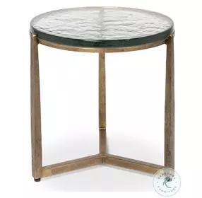 Dorsey Aged Brass 23" Round Side Table