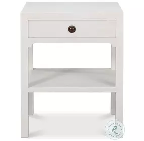 Windy Cortina White 1 Drawer Side Table