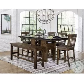 Schleiger Dark Brown Counter Height Bench