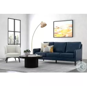 Alehandro Chateau Blue Leather Sofa