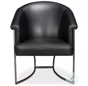 Nagel Onyx Black Leather Chair