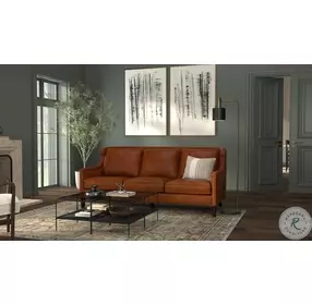Philipe Havana Brown Distilled Leather Sofa