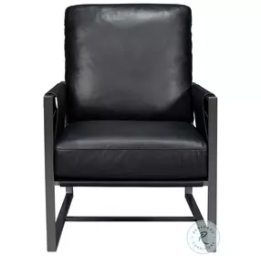 Edmonds Onyx Black Leather Chair