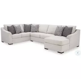Koralynn Stone 3 Piece Performance Fabric Sectional with RAF Chaise