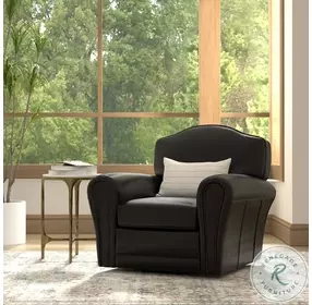 Elite Onyx Black Swivel Club Chair