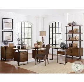 Sedley Walnut And Rustic Black File Cabinet