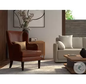 Whitney Newark Brown Leather Chair