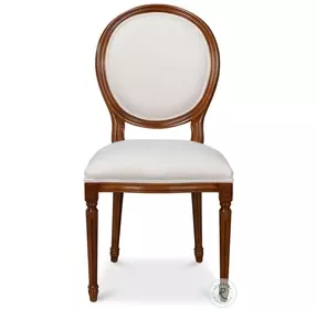 Hugo Soft White And Old World Walnut Side Chair Set of 2