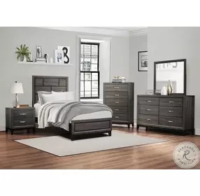 Davi Gray Twin Panel Bed