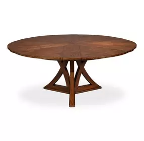 Casual Jupe Dark Walnut 86" Extendable Round Dining Table