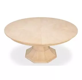 Giselle Jupe Bleached Oak 71" Extendable Round Dining Table