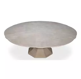 Giselle Jupe Moonskin 86" Extendable Round Dining Table