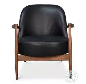 Pindar Onyx Black Leather Arm Chair