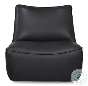 Kennett Santoni Black Leather Swivel Chair