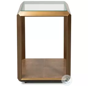 Gilbert Tawny Brown And Antique Brass Side Table