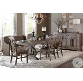 Toulon Distressed Dark Oak 60" Bench