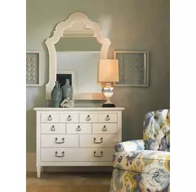 Ivory Key Crisp White Elbow Beach Dresser