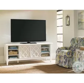 Ivory Key Crisp White Wharf Street TV Stand