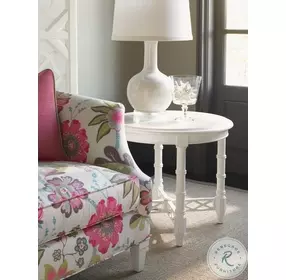Ivory Key Crisp White Edgehill Round Lamp Table