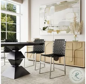 Urban Black Leather Side Chair