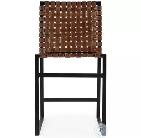 Urban Brown Woven Leather Chair