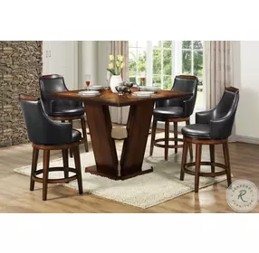 Bayshore Dark Brown Vinyl Counter Height Chair Set of 2