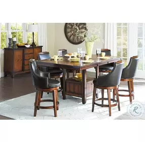 Bayshore Dark Brown Swivel Pub Height Chair Set of 2