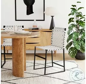 Urban White Leather Side Chair