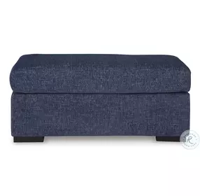 Evansley Navy Performance Fabric Ottoman