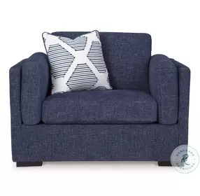 Evansley Navy Performance Fabric Chair And A Half