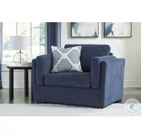 Evansley Navy Performance Fabric Chair And A Half