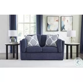 Evansley Navy Performance Fabric Loveseat