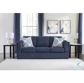 Evansley Navy Performance Fabric Sofa