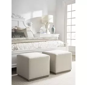 Colby Taupe Upholstered Ottoman
