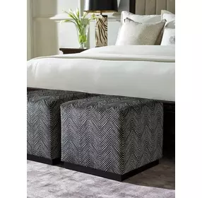 Colby Black Upholstered Ottoman