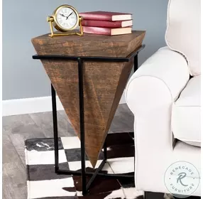 Gulnaria Natural Wood And Metal Accent Table
