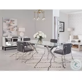 Polygon Grey Arm Chair Set of 2