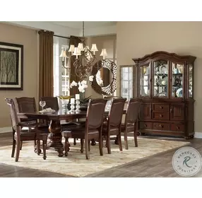 Lordsburg Brown Cherry Arm Chair Set of 2